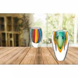 Badash Crystal 6 in. Rainbow Murano Style Art Glass Bud Vase, Multi-Colored thumbnail 5