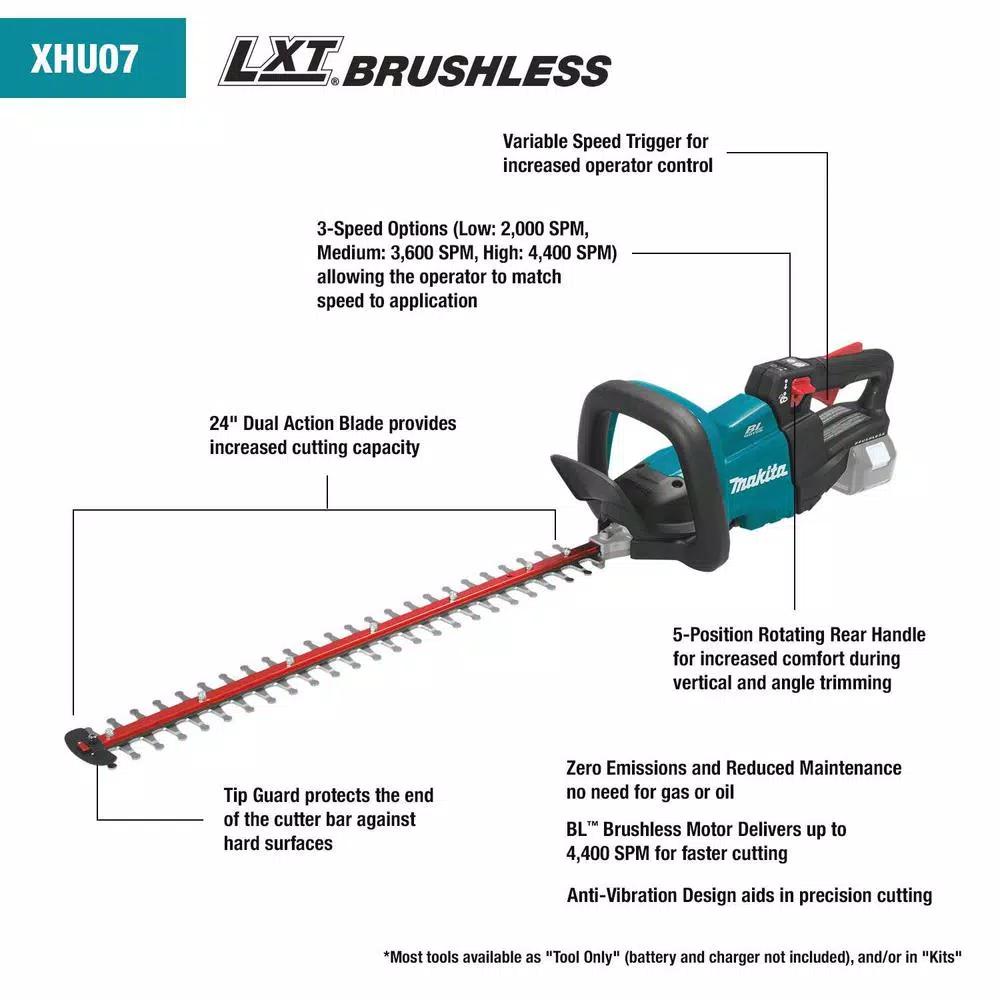 Makita 18V X2 LXT 36V Brushless Blower & 24 in. Hedge Trimmer Combo Kit with (2) 5.0 Ah Batteries & Charger