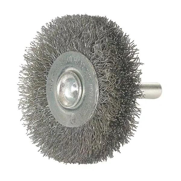 Robtech 3 in. Crimped Steel Wire Wheel Brush with 1/4 in. Shank
