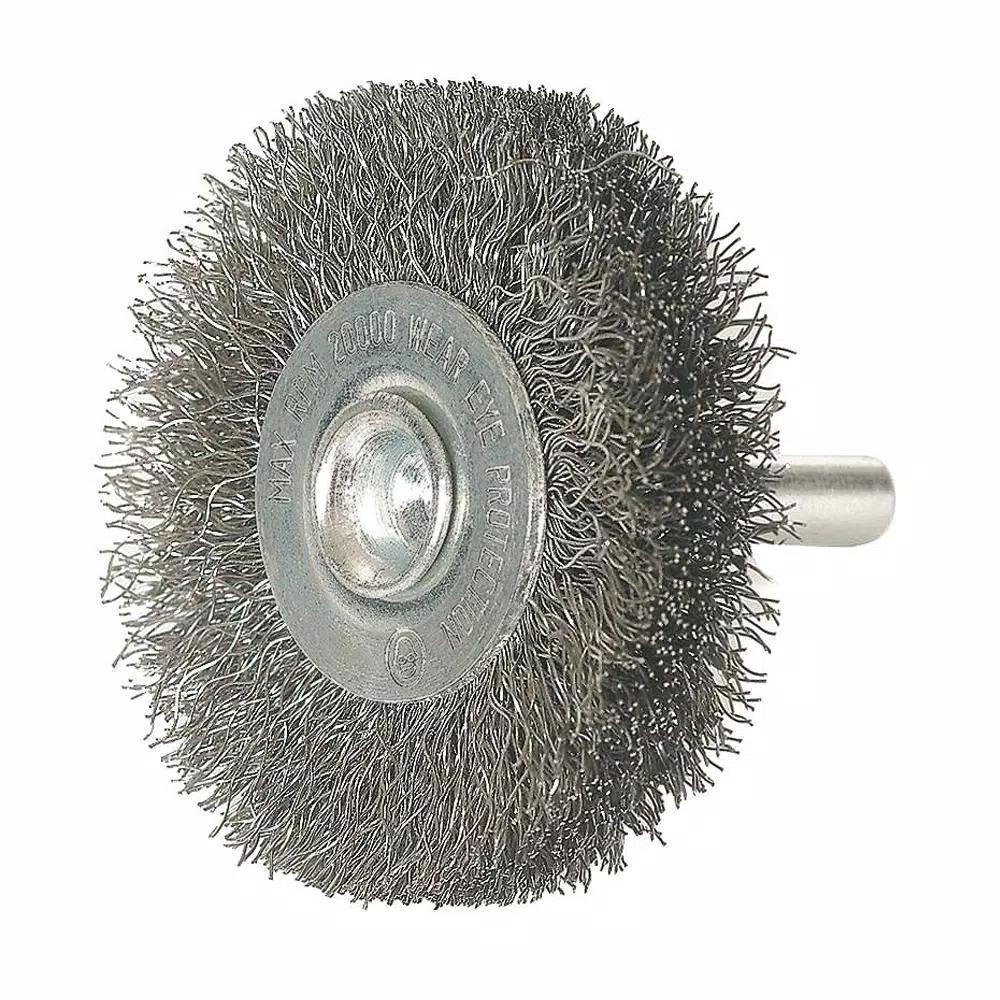 Robtech 3 in. Crimped Steel Wire Wheel Brush with 1/4 in. Shank