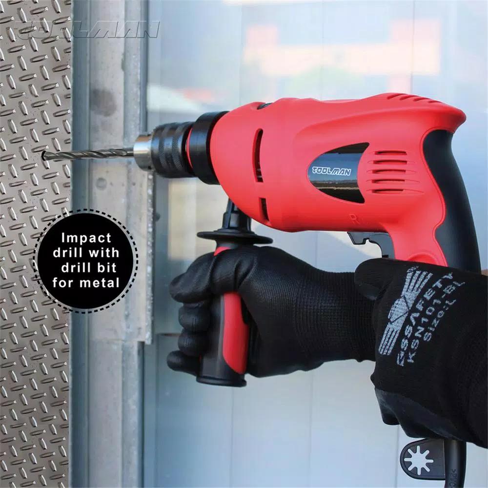 Boyel Living 6.4 Amp 1/2 in. Corded Hammer Drill Driver with Variable Speed and Rotatable Handle