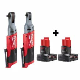 Milwaukee M12 FUEL 12V Cordless Ratchet Kit with 3/8 in. & 1/4 in. Ratchets and Two 3.0 Ah Batteries thumbnail 1