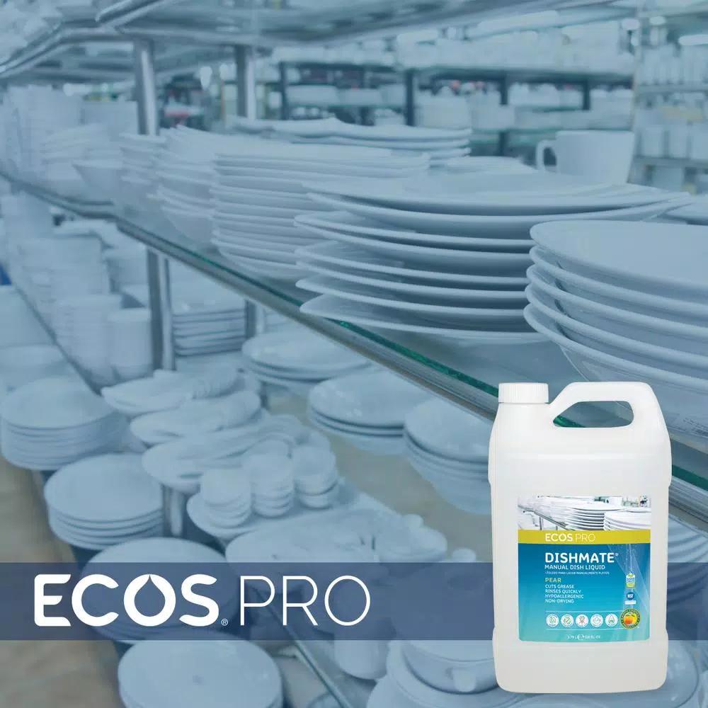 ECOS Pro Dishmate Manual Dishwashing Liquid, Pear Scent, 128 oz.