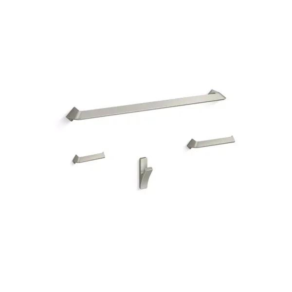KOHLER Uniform 4-Piece Bathroom Hardware Set, Vibrant Brushed Nickel