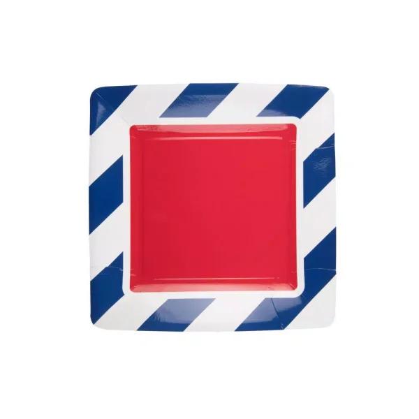 Sugar Plum Party SugarPlum Collection Square Disposable Paper Dinner Plates, 16-Piece Set
