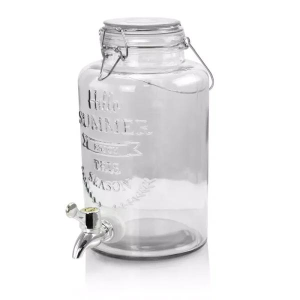 Gibson Home Bayfront Summer 2.6 Qt. Glass Drink Dispenser with Wire Bail Handle