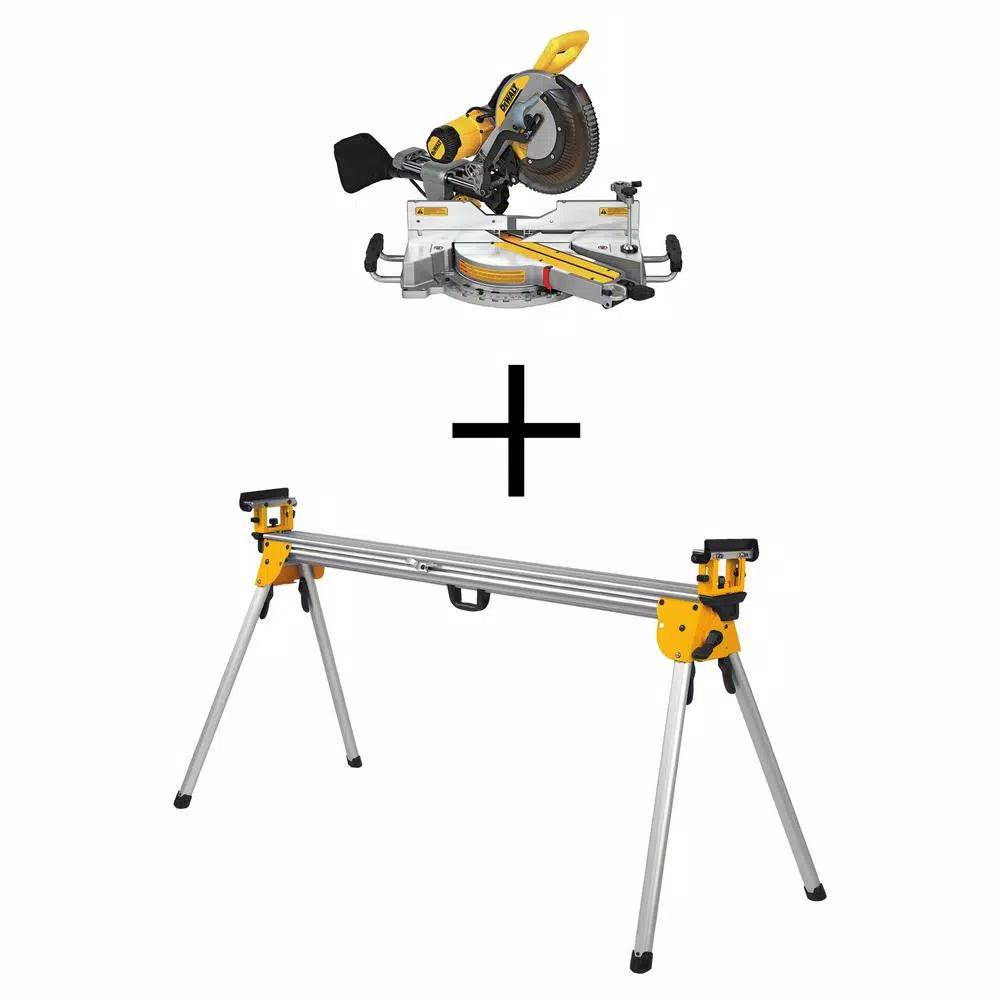 DEWALT 12 in. 15 Amp Sliding Compound Miter Saw with Heavy-Duty Stand Kit