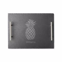 Cathy's Concepts Personalized Pineapple Slate Serving Board with Stainless Steel Handles thumbnail 3