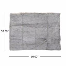 Noble House Toscana Timeless Grey Faux Fur Throw Blanket, 60 x 50 in. thumbnail 4