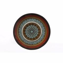 Lorren Home Trends 16-Piece Stoneware Dinnerware Set, Service for 4, Assorted Earth Tone Mosaic Design thumbnail 3