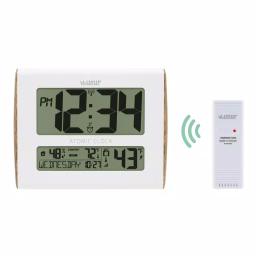 La Crosse Technology Digital Atomic Faux Wood Sided Wall Clock with Indoor/Outdoor Temperature and Humidity thumbnail 5
