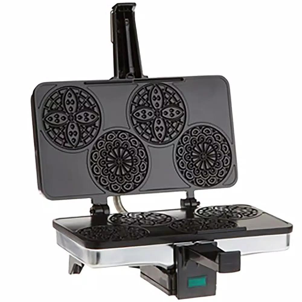 CucinaPro Piccolo 4-Slice Stainless Steel Pizzelle Waffle Maker