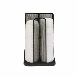 Mind Reader Rotating Cup and Lid Carousel Organizer, Black Metal Mesh Dispenser thumbnail 3