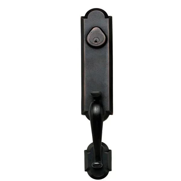 Delaney Hardware Delaney Sandcast Collection Castille Aged Bronze Single Cylinder Deadbolt Entry Handleset with Tulum Knob