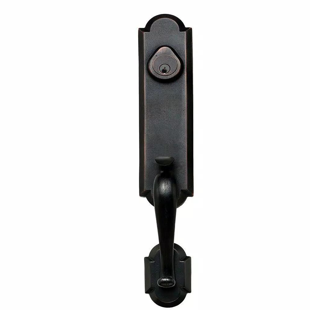 Delaney Hardware Delaney Sandcast Collection Castille Aged Bronze Single Cylinder Deadbolt Entry Handleset with Tulum Knob