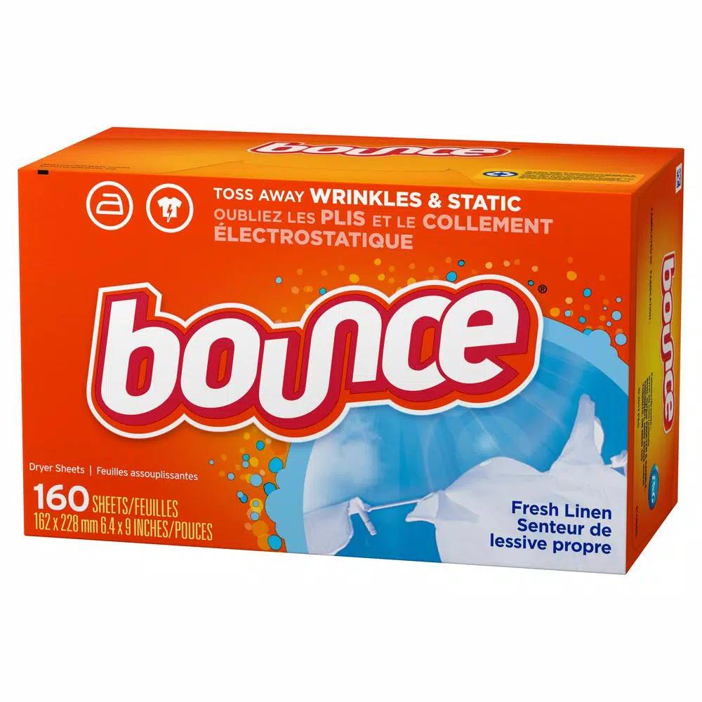 Bounce Fabric Softener Dryer Sheets, Fresh Linen Scent, 160-Count