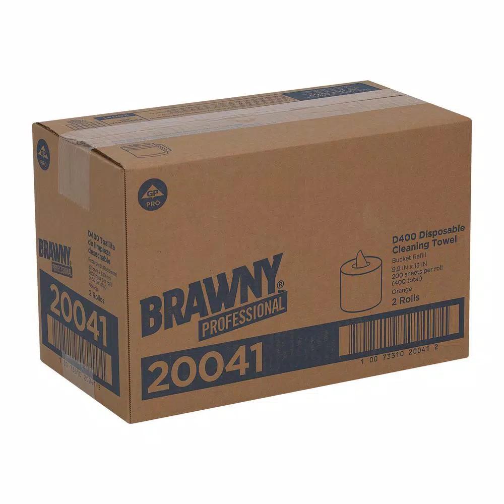 Georgia-Pacific Brawny Professional D400 Orange Disposable Center-Pull Paper Towels, 200 Sheets per Roll, 2 Rolls per Carton