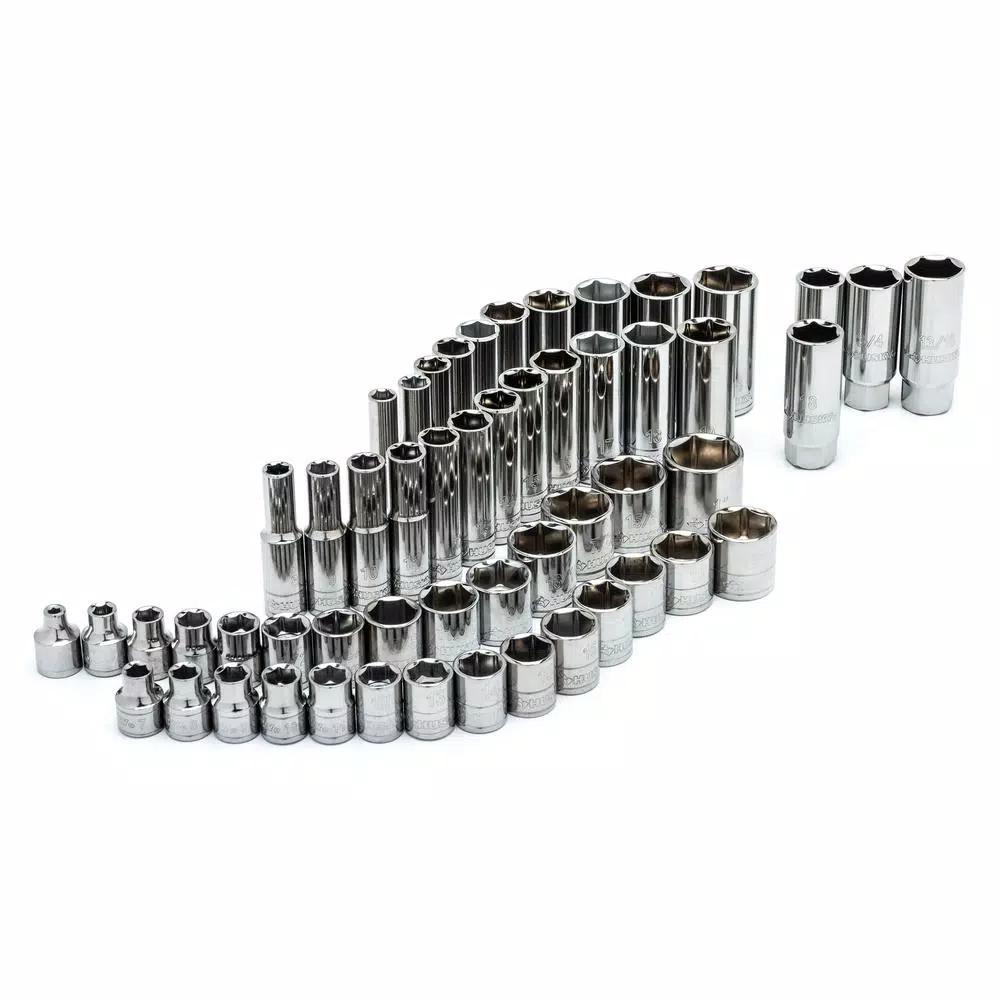 Husky 91-Piece 3/8 in. Drive SAE and Metric Socket and Bit Socket Set