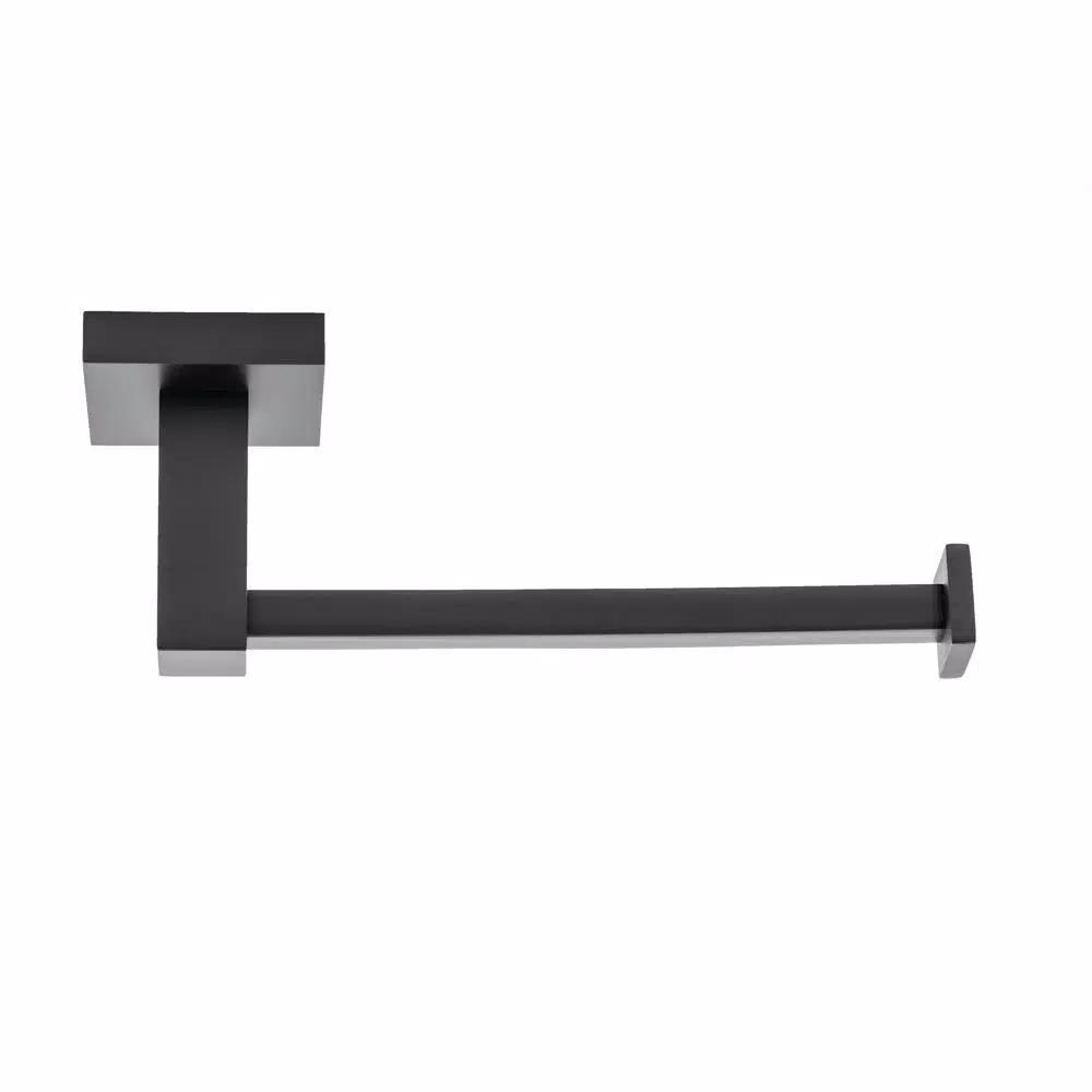 Italia Trieste Matte Black Toilet Paper Holder - Modern Solid Brass Wall Mount