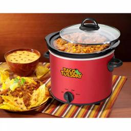 Taco Tuesday 2 Qt. Fiesta Slow Cooker with Variable Heat Control, Red thumbnail 3