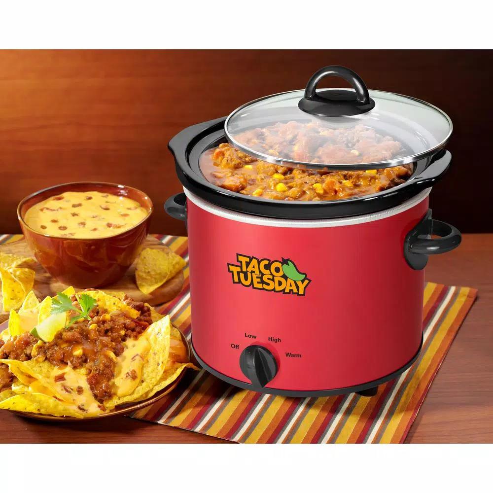 Taco Tuesday 2 Qt. Fiesta Slow Cooker with Variable Heat Control, Red