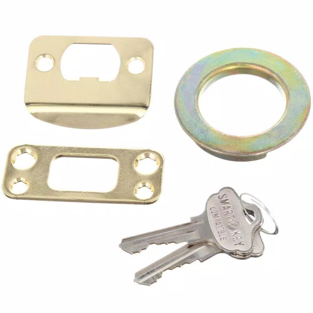 Baldwin Prestige Avendale Single Cylinder Handleset with Alcott Knob, Lifetime Polished Brass, SmartKey Security