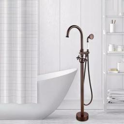 Vanity Art 48 in. Freestanding Single-Handle Claw Foot Tub Faucet with Hand Shower, Oil Rubbed Bronze thumbnail 5