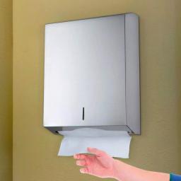 Alpine Industries Brushed Stainless Steel C-Fold and Multi-Fold Paper Towel Dispenser thumbnail 2