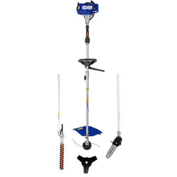 Badger 26 cc 2-Cycle Gas Multi-Function Landscaping Tool - 4-in-1 String Trimmer, Brush Cutter, Hedge Trimmer & Pole Saw
