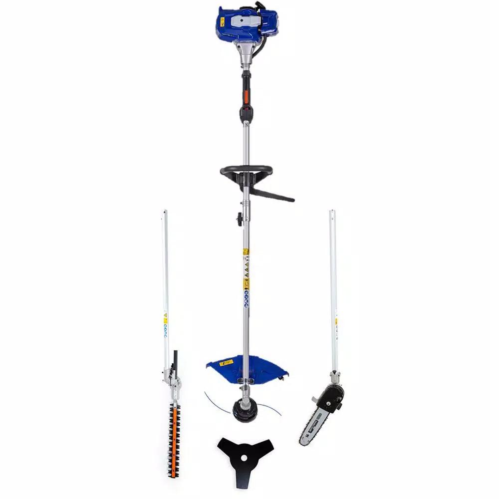 Badger 26 cc 2-Cycle Gas Multi-Function Landscaping Tool - 4-in-1 String Trimmer, Brush Cutter, Hedge Trimmer & Pole Saw