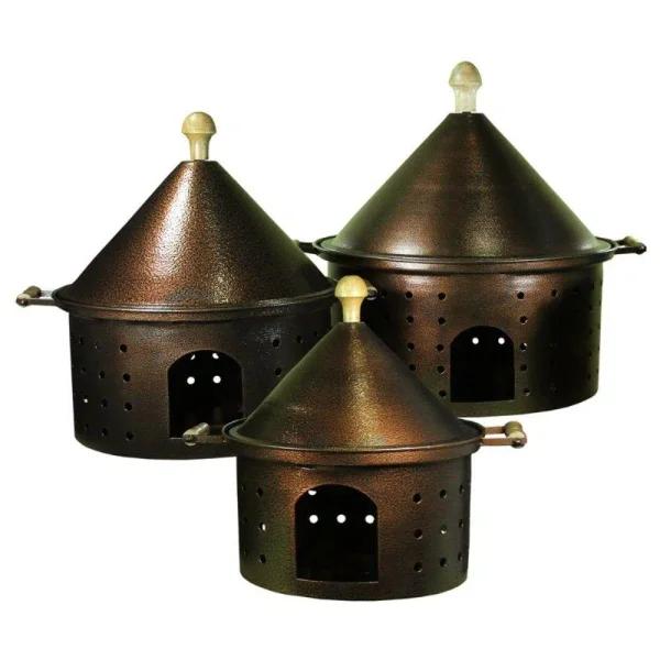 Benjara Bonny 25 qt. Bronze 3-Piece Metal Chafing Dish Set with Steel Tub