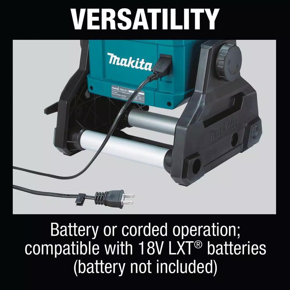 Makita 18V LXT Cordless/Corded LED Work Light, 3000 Lumens, IP65 Rated (DML811)