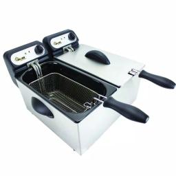Chard Double Deep Fryer, 6L Capacity, Dual 1500W Tanks with 2 Baskets thumbnail 2