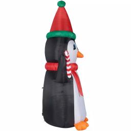 Fraser Hill Farm 10 ft. Penguin and Candy Cane Christmas Inflatable with RGB Lights thumbnail 9