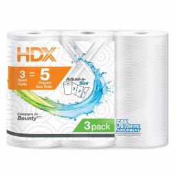 HDX 2-Ply Paper Towels, Ultra Absorbent & Strong, 3 Rolls thumbnail 1