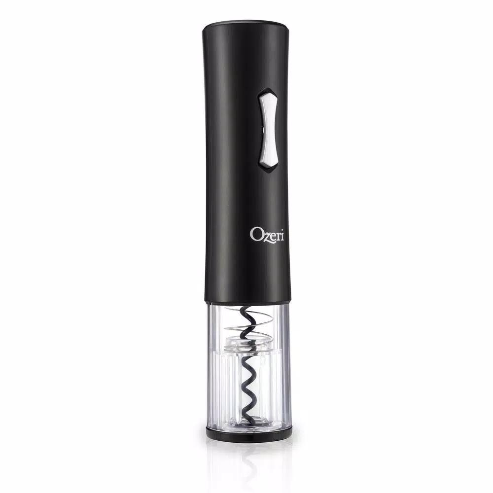 Ozeri Gusto Electric Wine Opener, Cordless Battery Operated Corkscrew with Integrated Foil Cutter