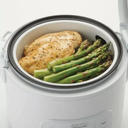 Aroma 8-Cup Digital Rice Cooker and Food Steamer, White with Black Control Panel thumbnail 2