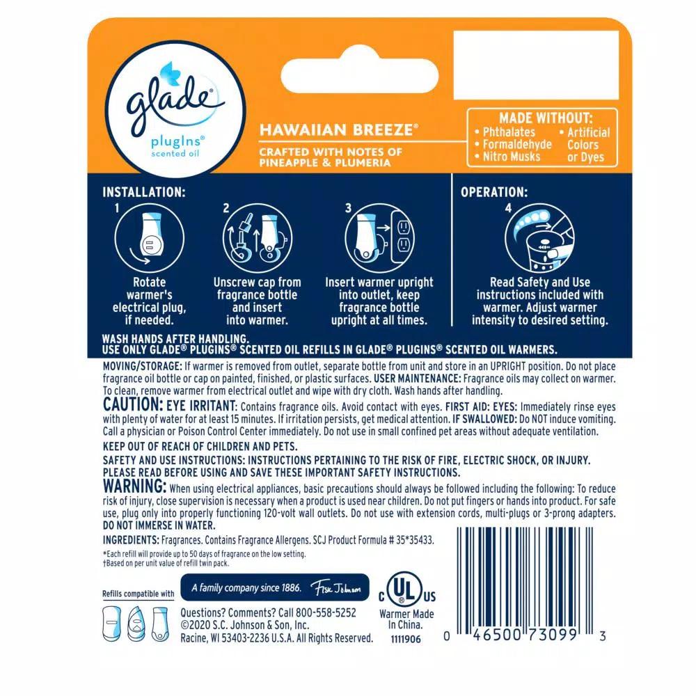 Glade PlugIns Hawaiian Breeze Scented Oil Starter Kit, 0.67 oz.