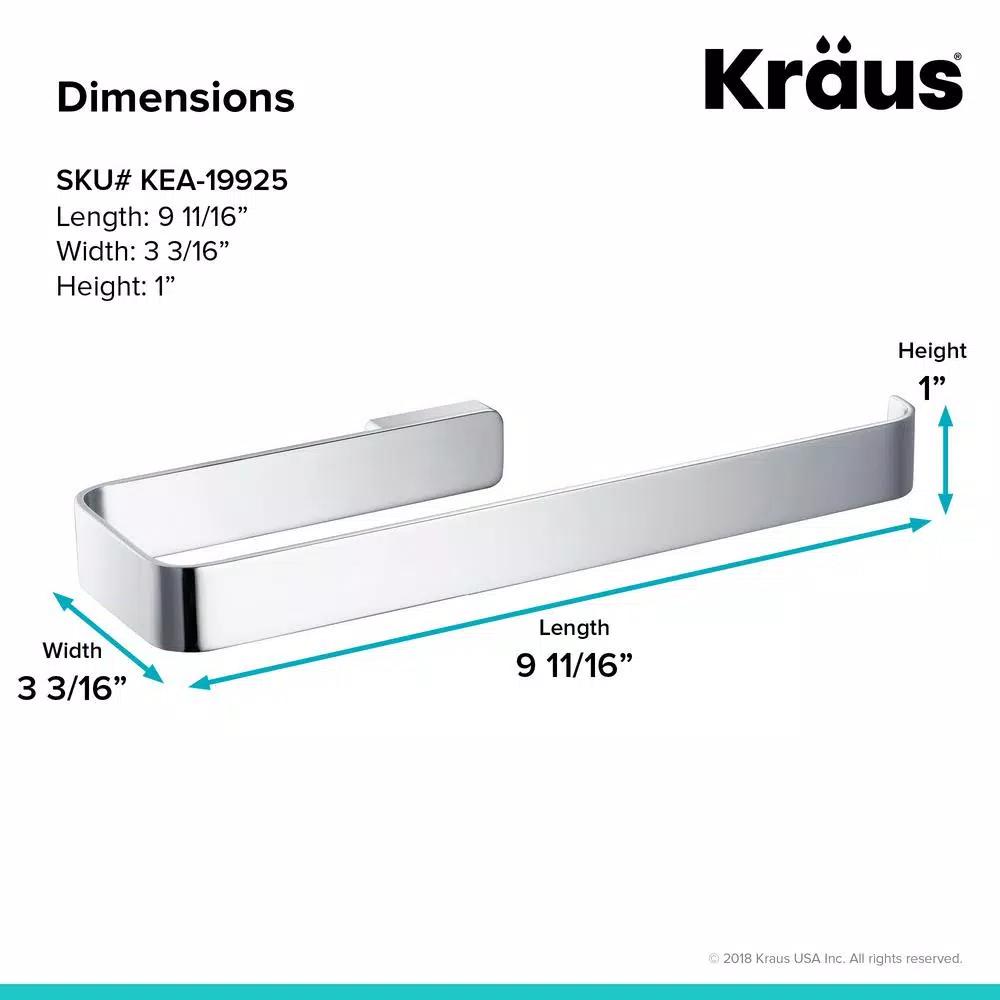 KRAUS Stelios Chrome Bathroom Towel Ring - Solid Brass Hand Towel Holder