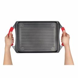 MasterPan 17 in. Cast Aluminum Nonstick Grill Pan, Black thumbnail 3