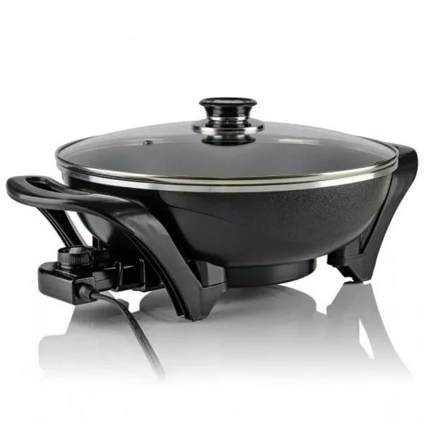 Ovente 13-Inch Non-Stick Electric Skillet with Tempered Glass Lid and Adjustable Temperature Control, Black