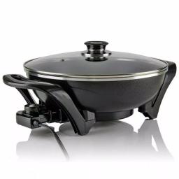 Ovente 13-Inch Non-Stick Electric Skillet with Tempered Glass Lid and Adjustable Temperature Control, Black thumbnail 1