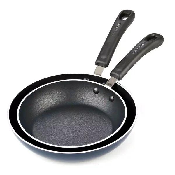 Cook N Home 2-Piece Aluminum Nonstick Saute Pan Set, Blue