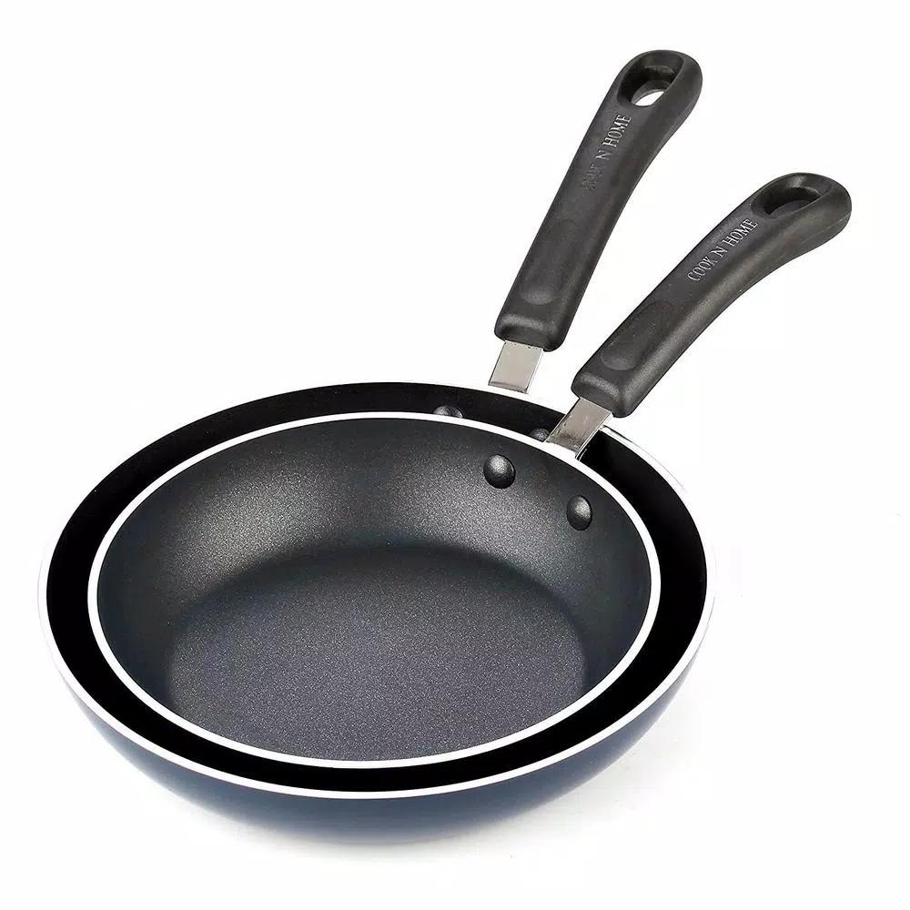 Cook N Home 2-Piece Aluminum Nonstick Saute Pan Set, Blue