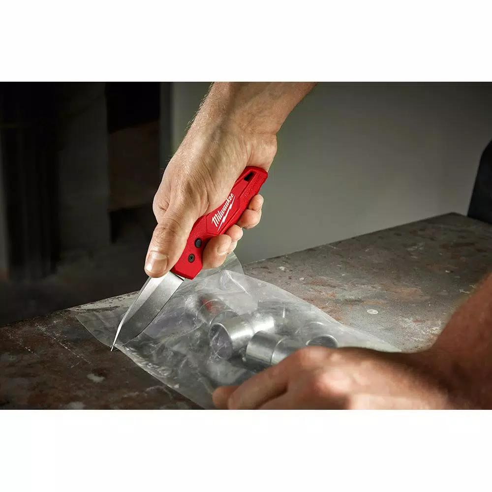 Milwaukee FASTBACK Stainless Steel Folding Utility Knife with 2.95 in. Blade