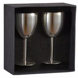 Visol Antoinette Stainless Steel Wine Glass Set, 6 oz, Set of 2 thumbnail 2
