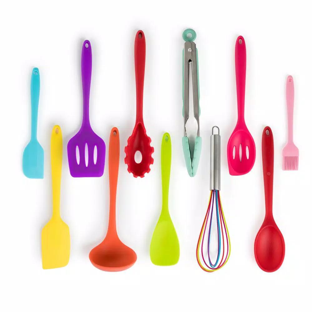 MegaChef 12-Piece Multi-Color Silicone Kitchen Utensil Set
