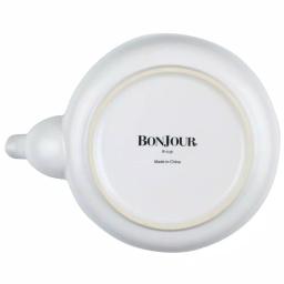 BonJour Wayfarer 4-Cup Matte White Ceramic Teapot with Stainless Steel Infuser and Teak Wood Accents thumbnail 3