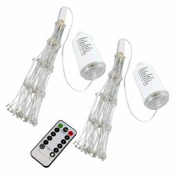 LUMABASE 200-LED Warm White Starburst Fairy Lights with Remote Control, Battery Operated, Set of 2 thumbnail 7
