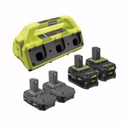 RYOBI 18V ONE+ 6-Port IntelliPort Supercharger Kit with (2) 1.5 Ah and (2) 4.0 Ah Batteries thumbnail 1